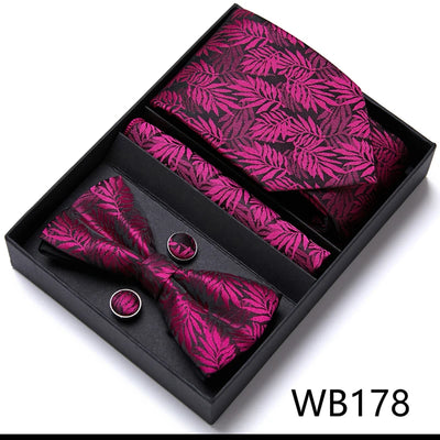 VanGise Prestige Tuxedo Gift Set – Silk Tie, Bow Tie, Cufflinks & Handkerchief