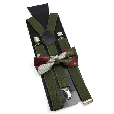 The Langford Striped Suspenders & Bowtie Set