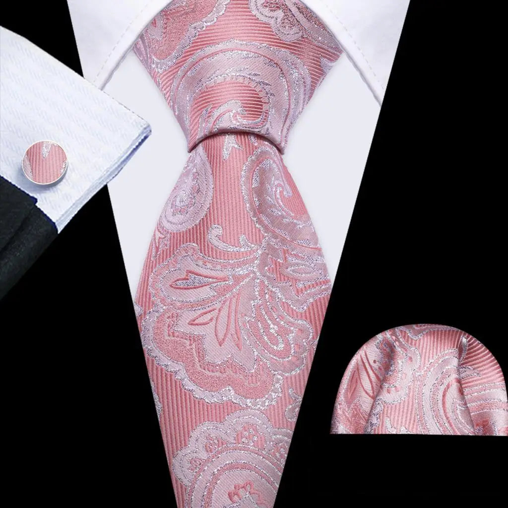 The Pink Coral Silk Tie Set