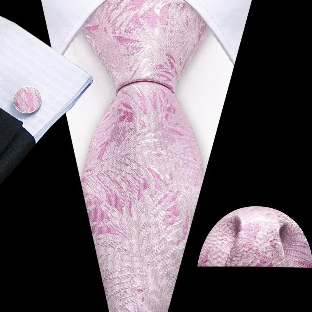 The Pink Coral Silk Tie Set