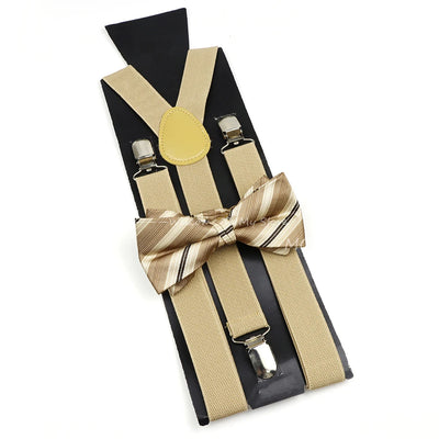 The Langford Striped Suspenders & Bowtie Set