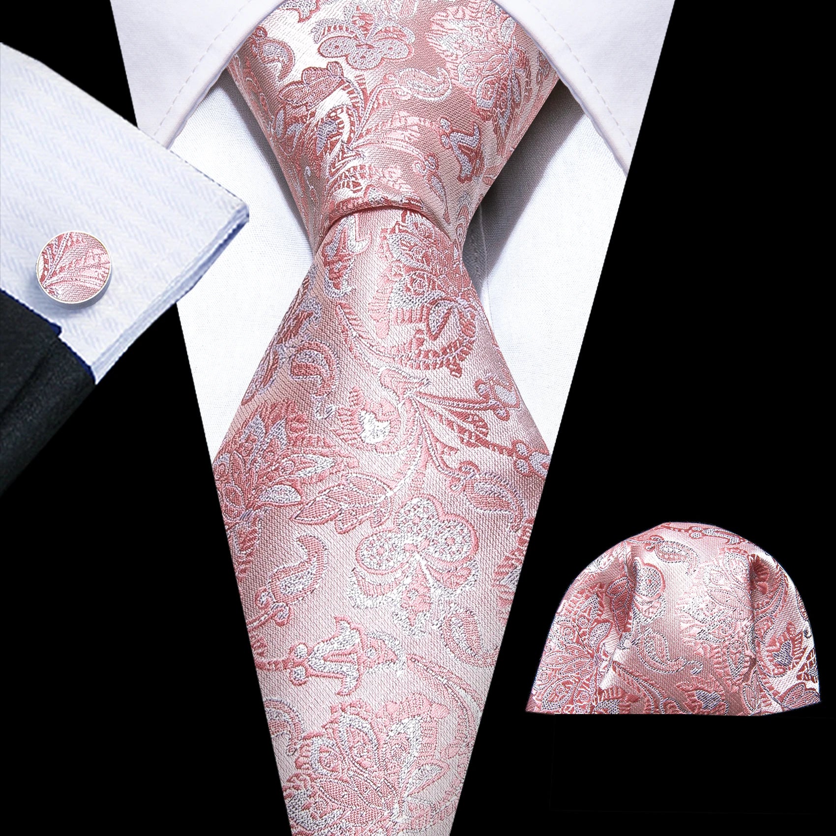 The Pink Coral Silk Tie Set