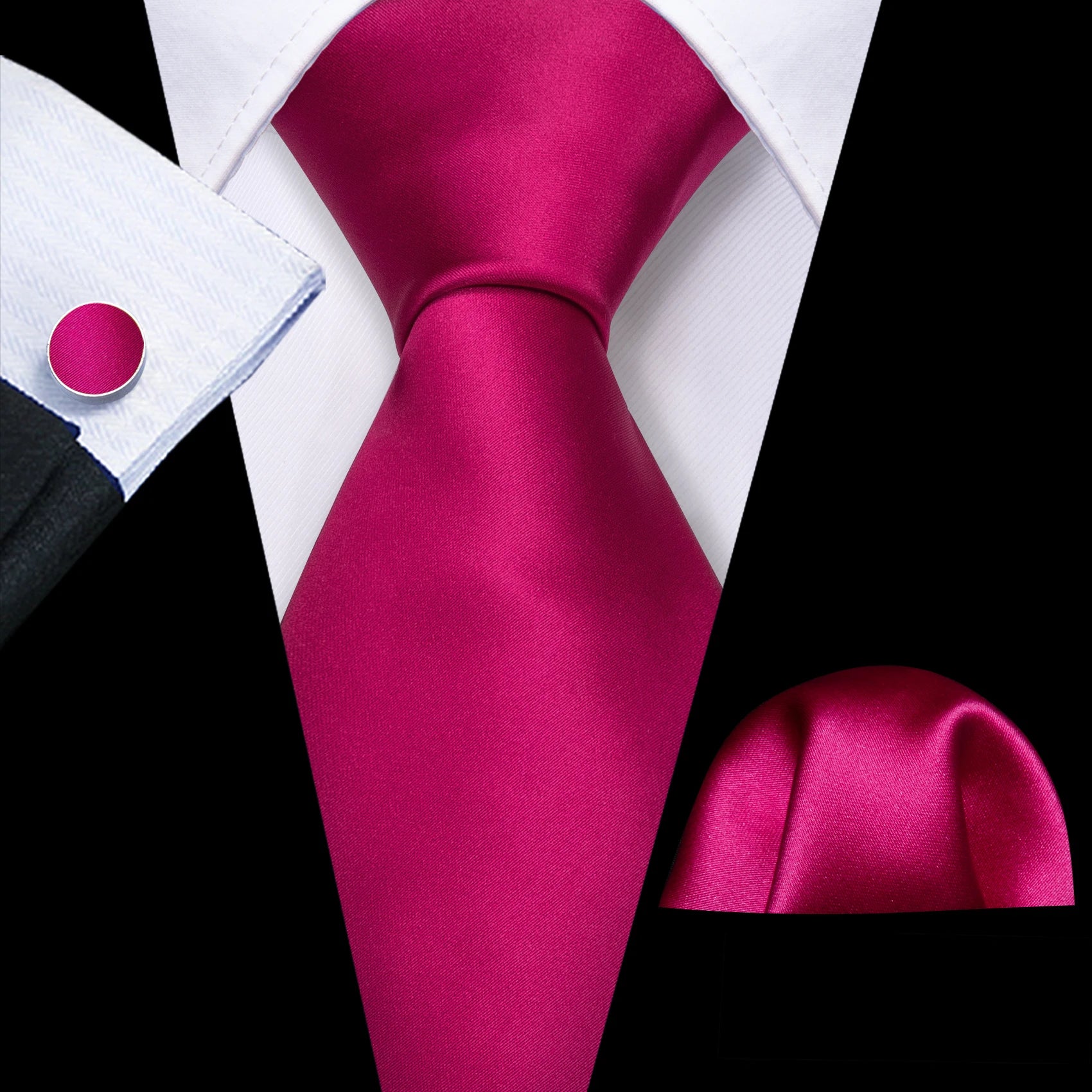 The Burgundy Rose Silk Tie Set