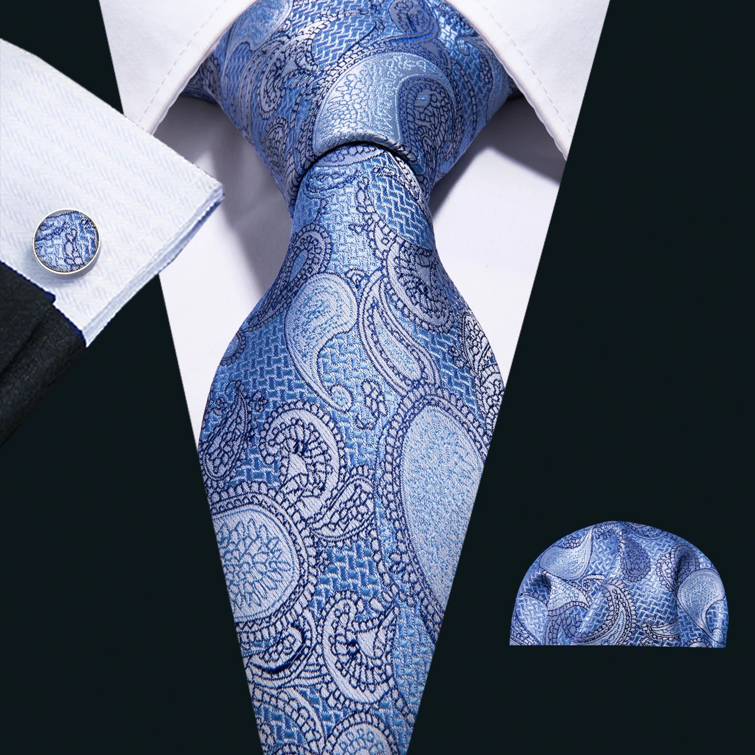The Blue Spectrum Silk Tie Set