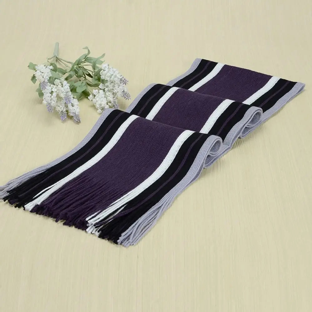 Casual Cashmere Men Striped Scarf – Winter Warm Tassel Shawl