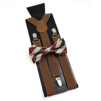 The Langford Striped Suspenders & Bowtie Set