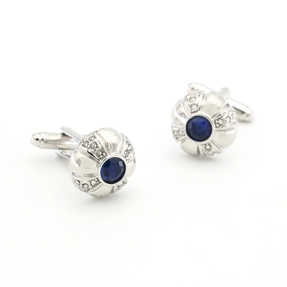 Crystal Heart Brass Cufflinks