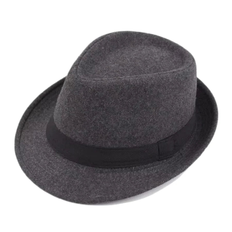 Unisex British Felt Jazz Fedora Hat – Elegant Wool Bucket Hat for Autumn & Winter