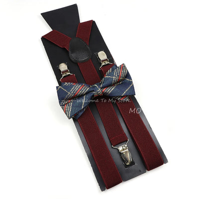 The Langford Striped Suspenders & Bowtie Set