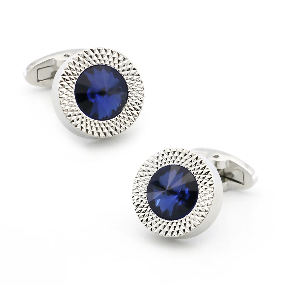 Crystal Heart Brass Cufflinks