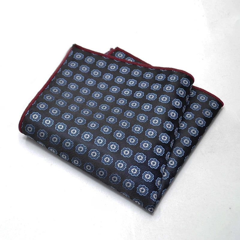 25cm Men’s Classic Paisley Striped Pocket Square – Elegant Handkerchief for Suit & Wedding