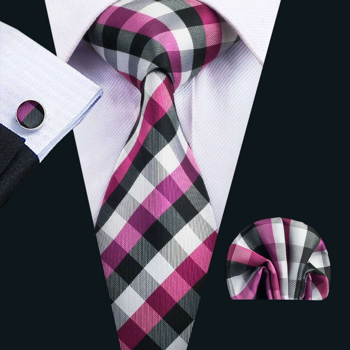 The Pink Coral Silk Tie Set