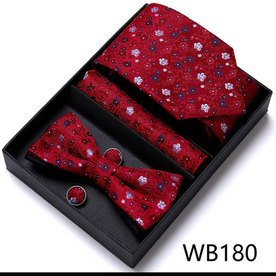 VanGise Prestige Tuxedo Gift Set – Silk Tie, Bow Tie, Cufflinks & Handkerchief