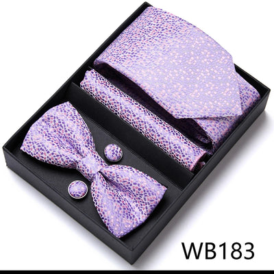 VanGise Prestige Tuxedo Gift Set – Silk Tie, Bow Tie, Cufflinks & Handkerchief