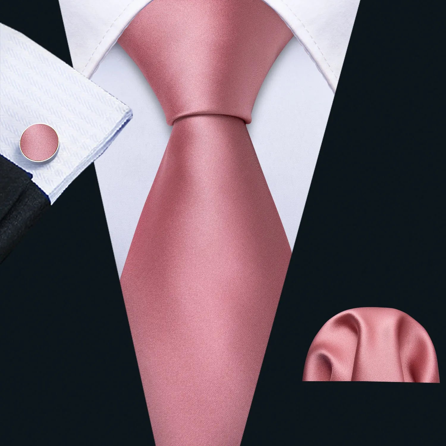 The Pink Coral Silk Tie Set