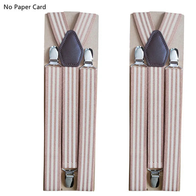 Hbright Classic 3-Clip Adjustable Suspenders – Striped Elastic Braces for Men