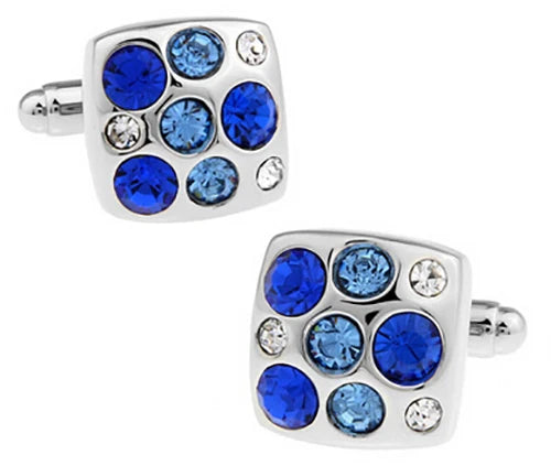 Crystal Heart Brass Cufflinks