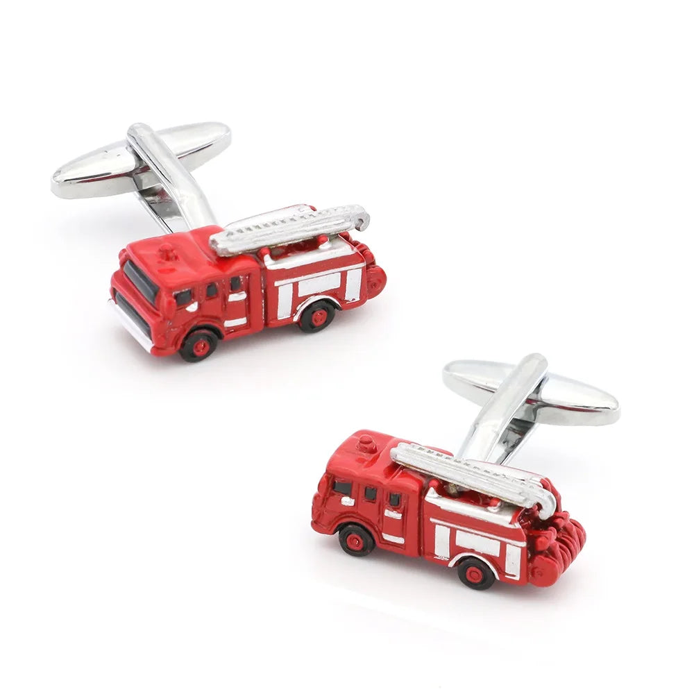 Classic Engine Motif Brass Cufflinks