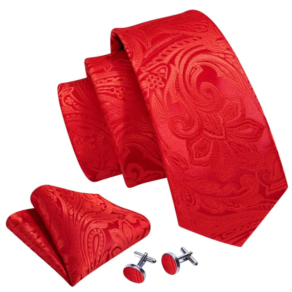 The Burgundy Rose Silk Tie Set