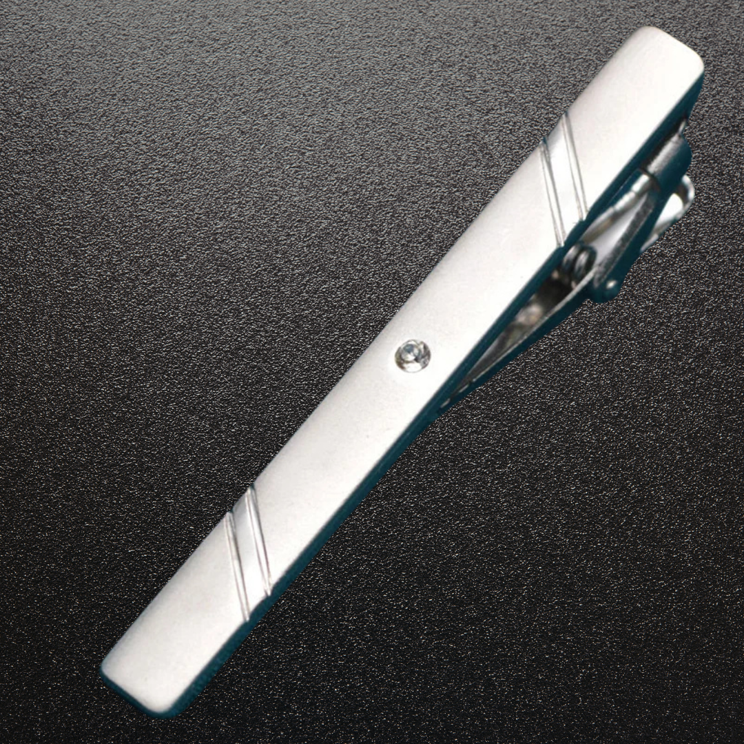 Silver Regent™ Diamond Tie Clip