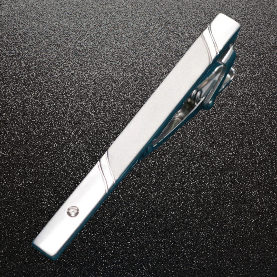 Silver Regent™ Diamond Tie Clip